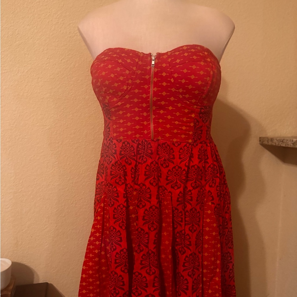 Envy Me Elegant Red Strapless Mini Dress Size M